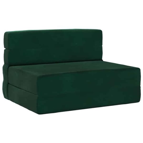 vidaXL Fällbar sängsoffa Mörkgrön 190 x 100 x 15 cm Sammet 900111