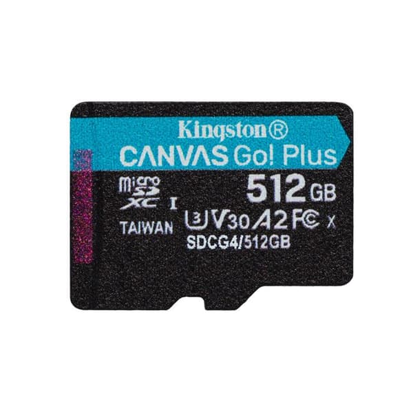 MicroSD - KINGSTON TECHNOLOGY - Canvas Go Plus - 512 Go - UHS-I V30 - A2 - 200 Mo/s