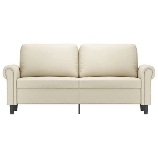vidaXL 2-sits soffkräm 140 cm konstläder 359505