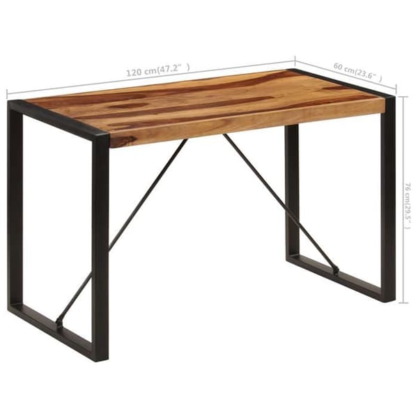 vidaXL Matbord 120x60x76 cm Solid Sheeshamträ 247423