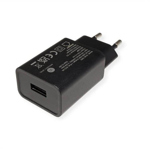 USB-laddare - VALUE - 19.99.1093 - 1x USB-A - 12 W max - Svart