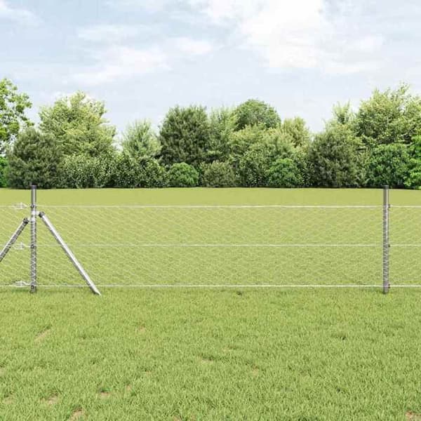 vidaXL Hexagonal stängsel Silver 0,4 x 10 m Galvaniserat stål 42005628