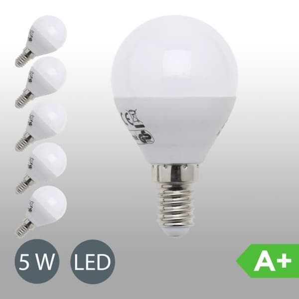 LED-lampa - B.K.Licht - E14 - 5W - Varm vit - Set om 5 - 20000 timmar
