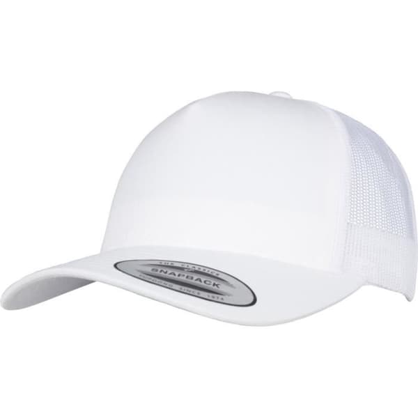 Trucker Snapback-keps - Flexfit - RETRO - Vit - 5 Paneler - Bomull och Polyester