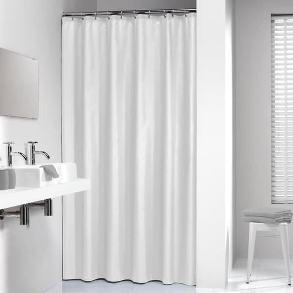 Polyester gardin Vit Sealskin utan ringar - 180 x 200