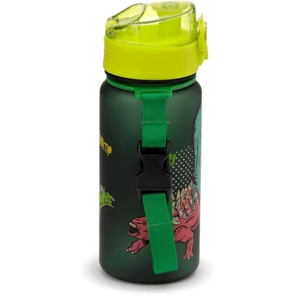 Barnflaska - PUCKATOR - Dinosauria - 350 ml - Okrossbar - Tryckknappslock
