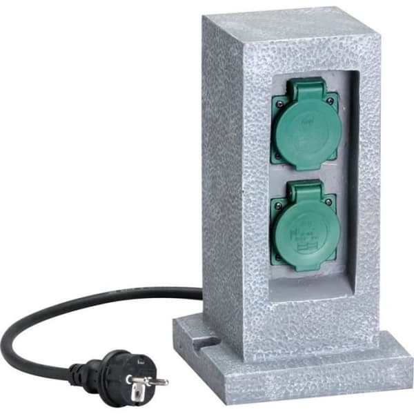 Uttag trädgård - 2-vägs separator - IP 44 - Mekanisk timer - Syntetisk harz