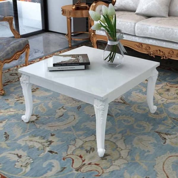 vidaXL Soffbord 80x80x42 cm Lackat Vit 243379