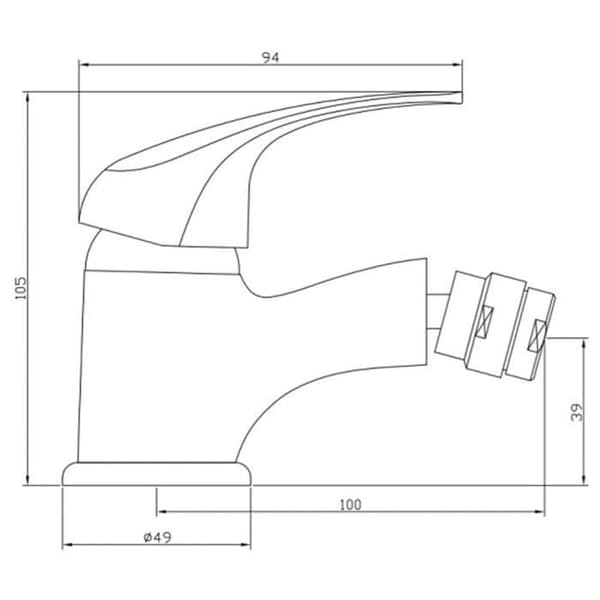 SCHÜTTE Bidetblandare ATHOS PLUS Krom