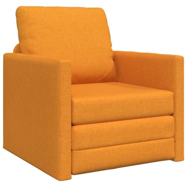 Soffa säng 2 i 1 Mörkgul 74x77x81 cm Tyg