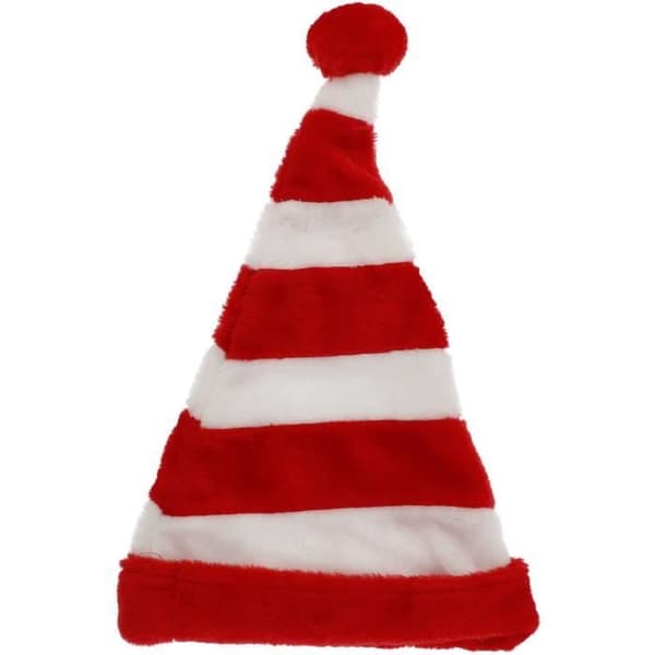 Röd/vit polyester jultomtehatt i en storlek