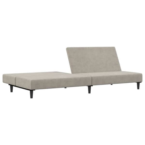 vidaXL 2-sits bäddsoffa ljusgrå sammet 375732