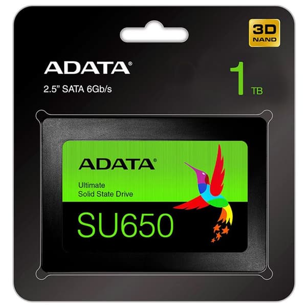 ADATA Ultimate SU650 480 GB intern SSD-enhet - SATA 6Gb/s - 2,5" - 3D NAND - SLC-cache - ECC