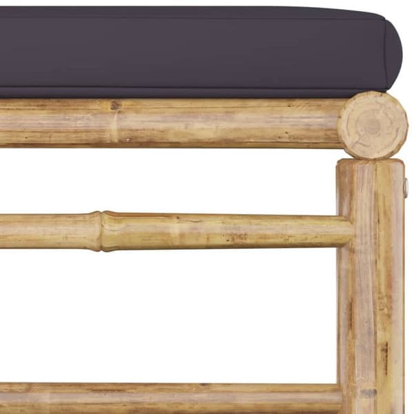 Trädgårdsmöbler - vidaXL - 3 st - Bambu - Mörkgrå kuddar - Modulär och elegant