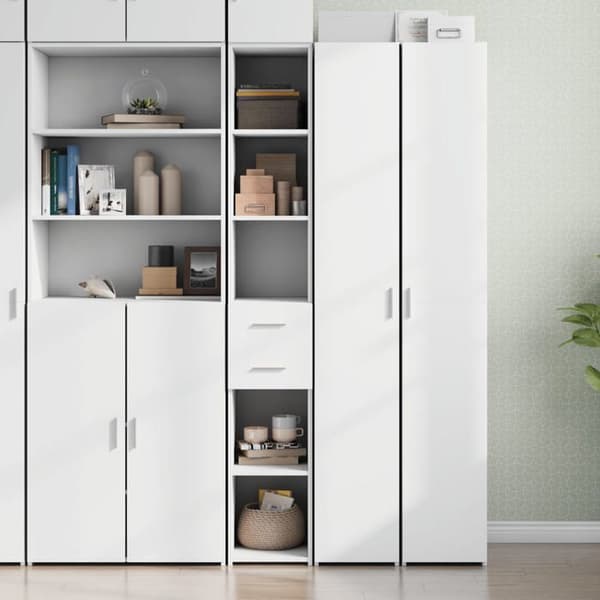 vidaXL Vit buffé 30x42,5x185 cm ingenjörsträ 846236