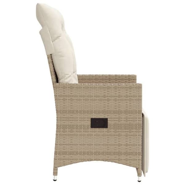 vidaXL Trädgårdsfällstolar set om 2 med beige kuddar, fällstol för trädgården, fällstol 365669