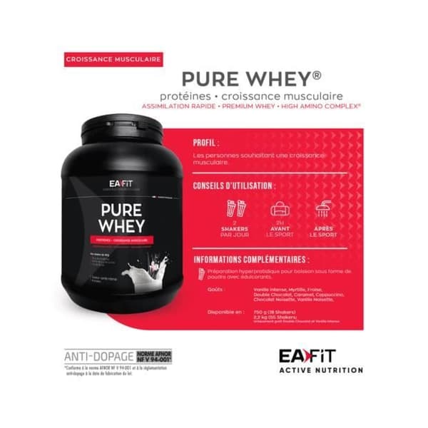 EAFIT Pure Whey - Vassleprotein - Vanilj Intense - 850g