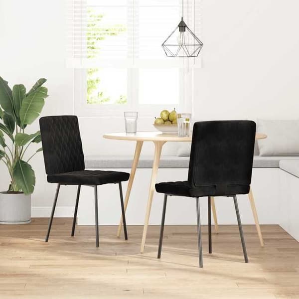 vidaXL Matstolar set om 2 Svart Sammet 4101109