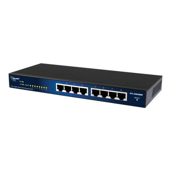 Switch - ALLNET - ALL-SG8208M - Hanterad - 8 portar - Gigabit Ethernet