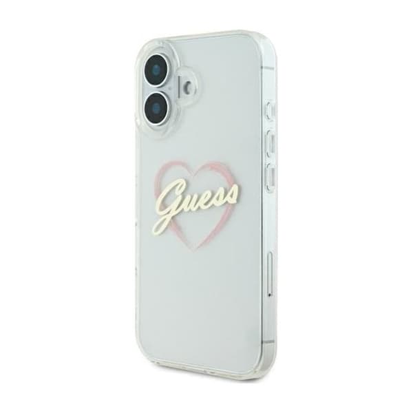 Guess Hardcase IML Heart för iPhone 16 Plus - Klar