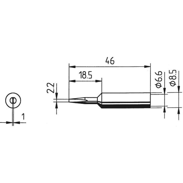 Svetssvetsproblem - ERSA - 0832CDLF - rak mejsel - 2,2 mm - ERSADUR förkromad