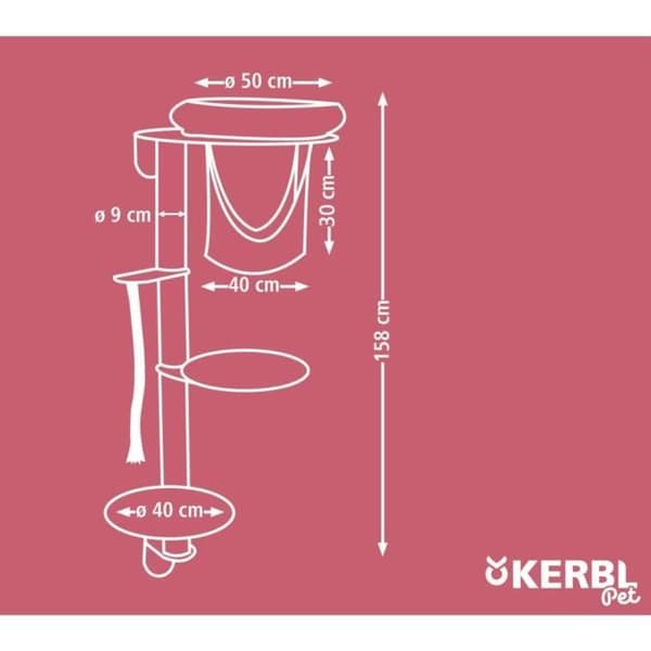 Kerbl Dolomit Grappa Vägg Kattträd 158 cm Taupe