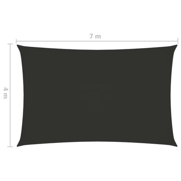 vidaXL Parasol Sail Oxford Tyg Rektangulär 4x7 m Antracit
