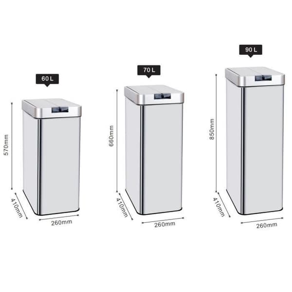 Automatisk Soptunna SILVERLAKE - 70 L - Borstad Rostfritt Stål - Kitchen Move