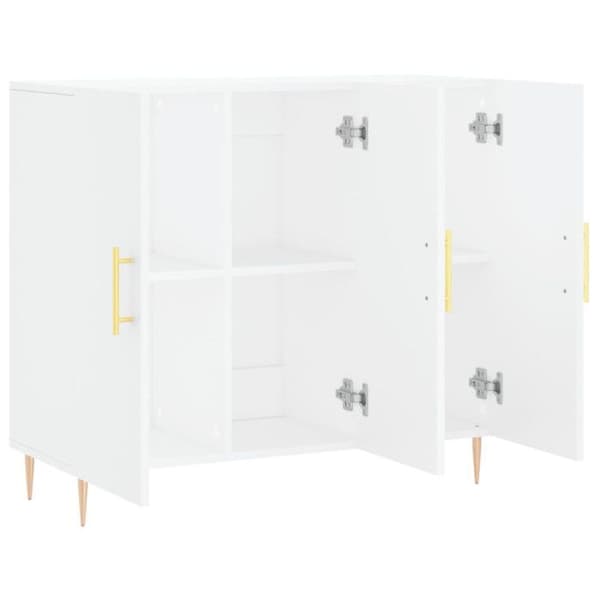vidaXL Buffé vit 90x34x80 cm ingenjörsträ 828092