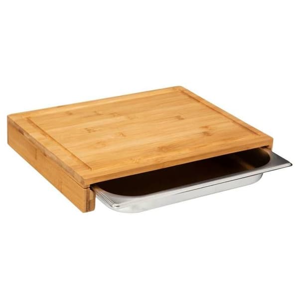 Skärbräda 35x28cm bambu med rostfritt stål fat - 5 five simply smart