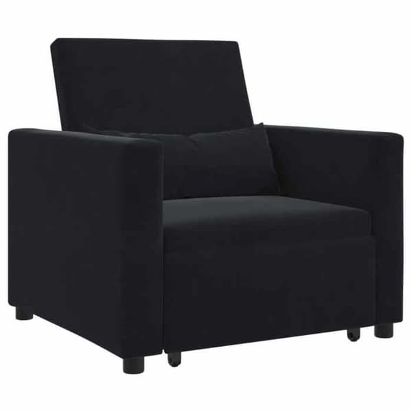 vidaXL Sängsoffa med hjul Svart Sammet 42002703