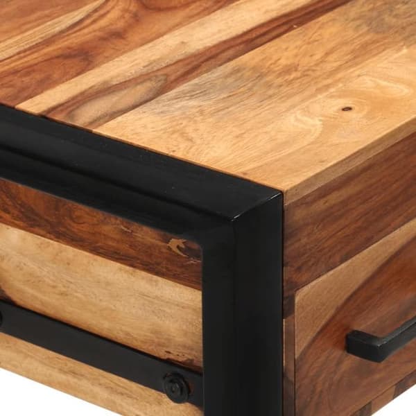 vidaXL Skrivbord med 2 lådor 110x50x77 cm Solid Seshamträ 247401
