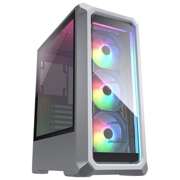 Speldatorchassi - COUGAR - ARCHON 2 RGB VIT - 3 ARGB-fläktar ingår - Härdat glas