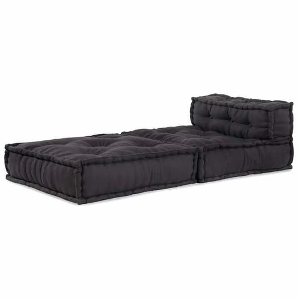 vidaXL Pouf modulär antracit 70x70x54 tyg, soffa, bäddsoffa, tygsoffa, modulär soffa, kudde 4019026