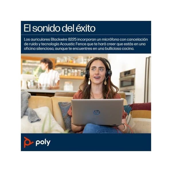 Mikrohörlur - HP Poly - Blackwire 8225 - Stereo - USB-C - Microsoft Teams certifierad