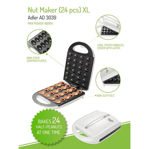 Kakmaskin - ADLER - AD3039 - Vit - 1600W - Non-stick