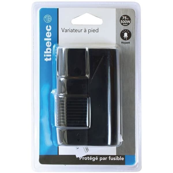 Dimmer - TIBELEC - Svart - 75-500W - 220V - Inomhus - Rektangulär
