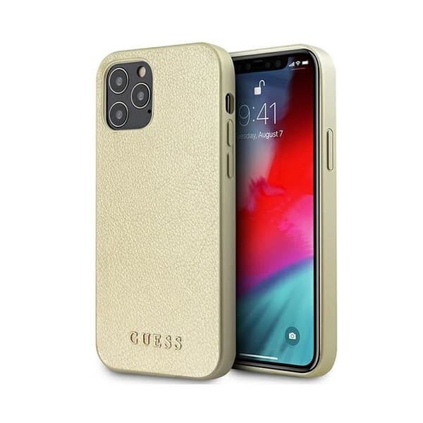Guess-skal för iPhone 12 Pro Max, iriserande guldmönster