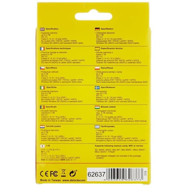 DELOCK SD, SDHC, SDXC till CompactFlash kortadapter - 62637