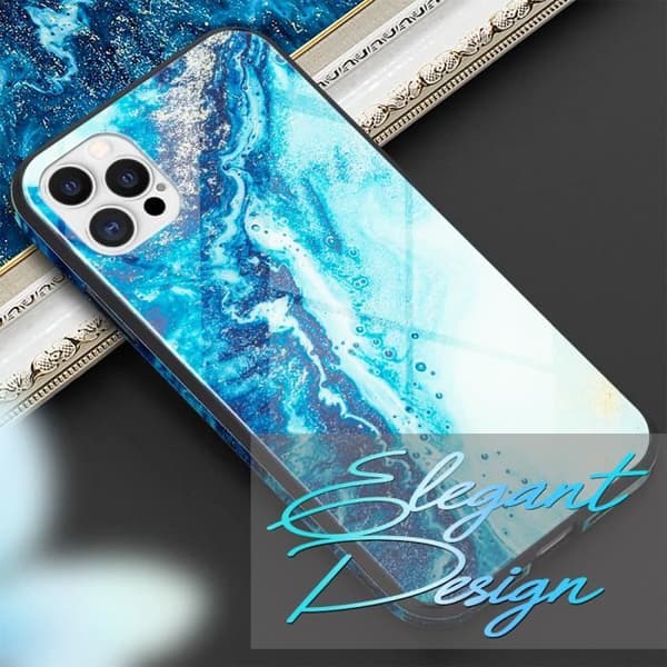 Coque - NALIA - iPhone 12 Pro Max - Härdat glas 9H - Silikon bumper - Marmor design