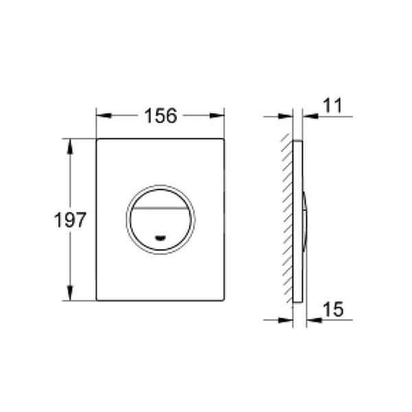 F. GROHE Sail Flush-platta Vit - GRO38965SH0