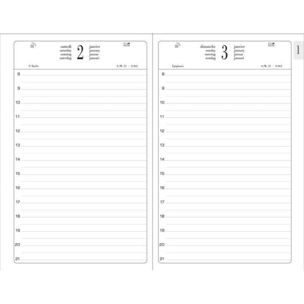 Fyrkantig skrivbordsdagbok över tidtabell 1 dag 210x135 mm Assorted