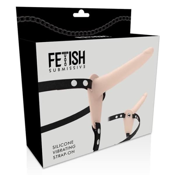 FETISCH UNDERDÅNIG SILIKON STRAP-ON VIBRATOR KÖTT 15CM