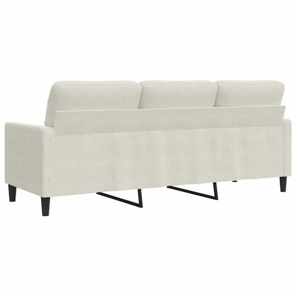 vidaXL Soffa 3-sits Creme 180 cm Sammet 4007642