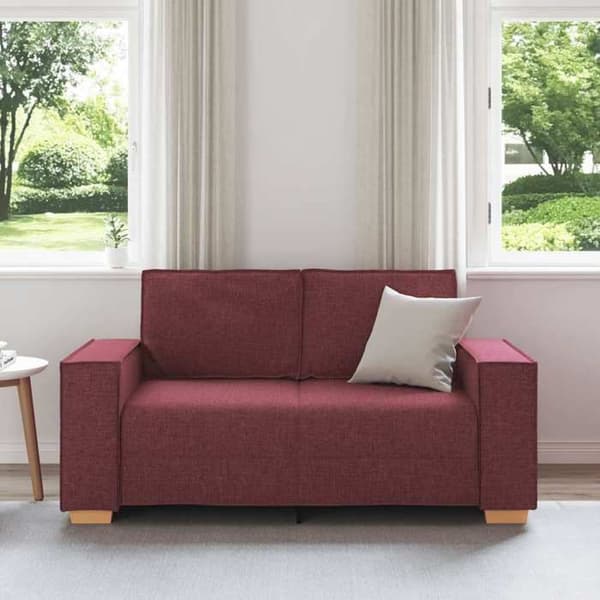 Soffa 2 platser Röd vin 120 cm Tyg