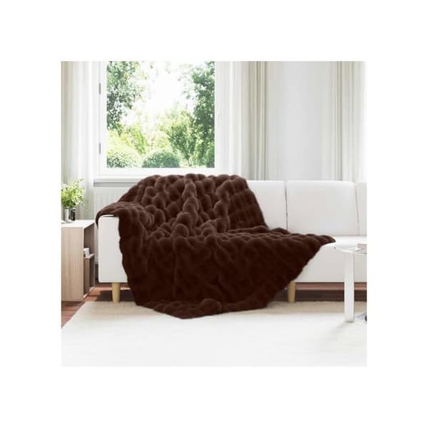Faux päls-överdrag i kanin - vidaXL - 150x220 cm - Kamel - 4-pack - Polyester