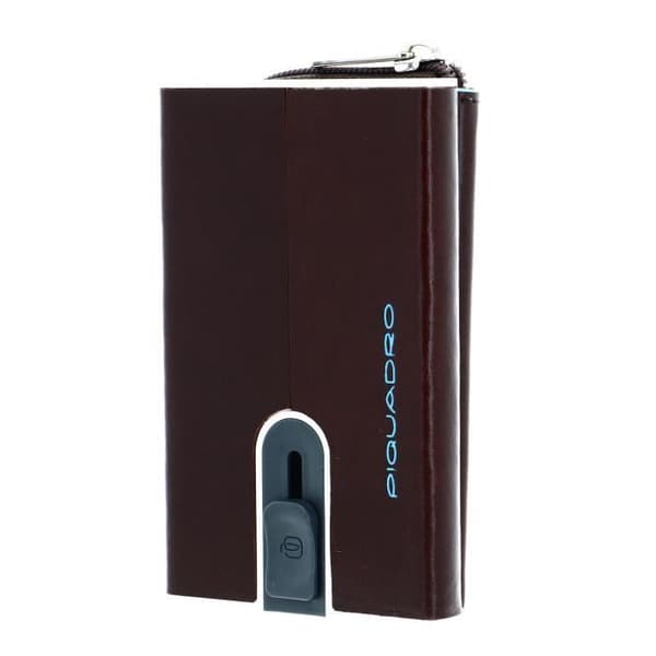 Kortficka - PIQUADRO - Blue Square - Kompakt - RFID - Brun