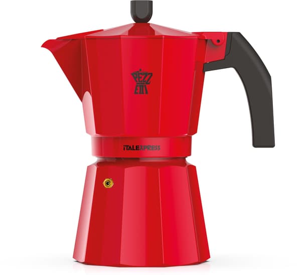 Kaffebryggare - PEZZETTI - ITALEXPRESS - Aluminium - 3 koppar - Röd