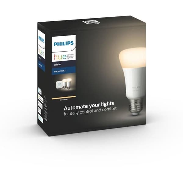 PHILIPS HUE Startpaket 2 glödlampor White och bro - 9,5 W - E27 - Bluetooth