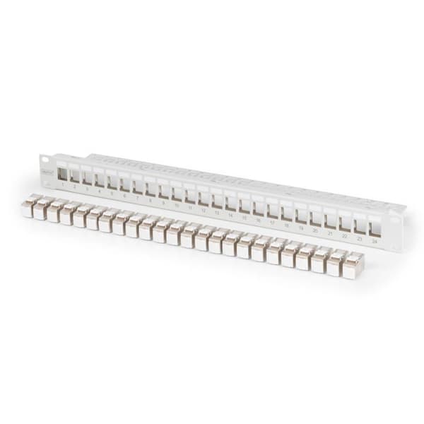 Patchpanel - DIGITUS - DN-91410-24 - 24 portar - Cat 6A - 500 MHz - Grå